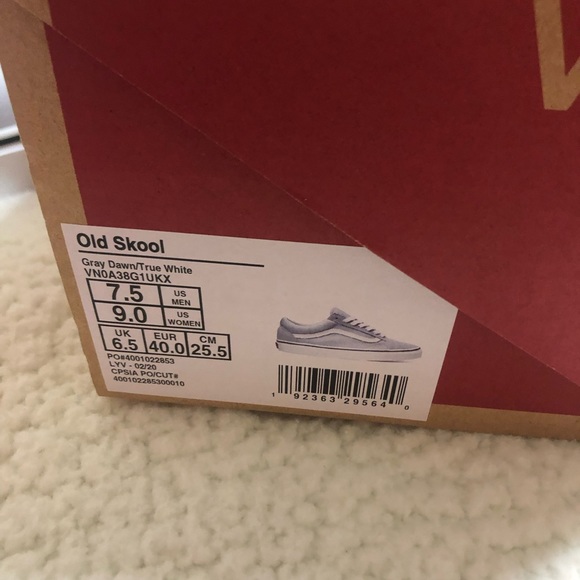 Vans Gray Skool Shoes New Size Women’s 9 Men’s Size 7.5 - Picture 7 of 7